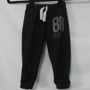 NEVADA size 2 Black Sweatpants With 88 Phys Ed Department Est 1988 Grey Print